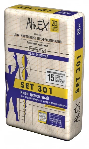 Клей плиточный SET 301 25 кг