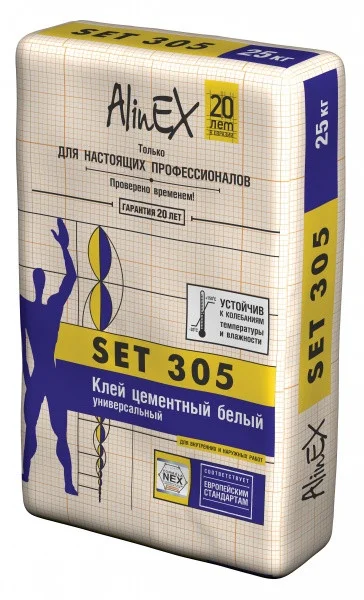Клей плиточный БЕЛЫЙ SET 305 25 кг